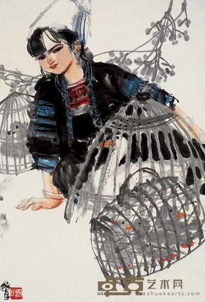 史国良 人物 镜心 66×45cm